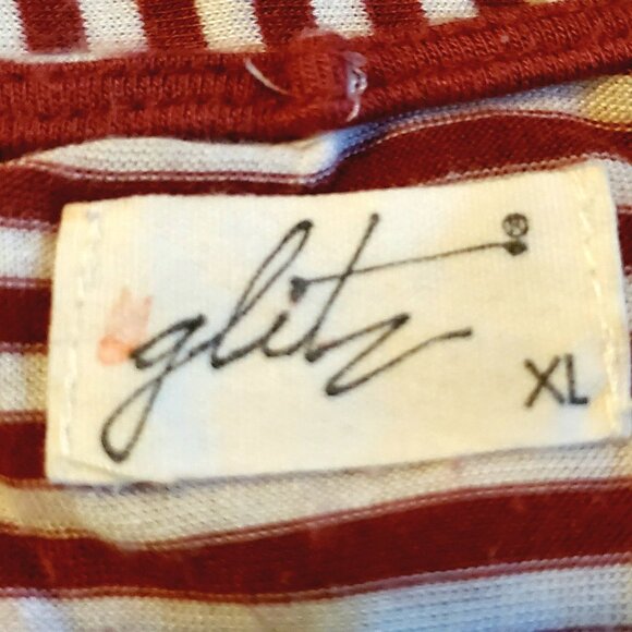 Maroon and Cream Striped Strappy Tank Top - Picture 3 of 3